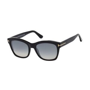TOM FORD SUNGLASSES FT0614 01C Shiny Black / Gradient Smoke Silver Flash